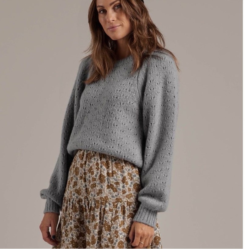 Rylee + Cru Dusty Blue Sweater